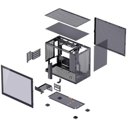 Корпус без блока питания Case JONSBO D32 PRO, Mini-Tower, TG, no fan, 2xUSB-A 3.2 + 1xUSB-C 3.2, mATX, mDTX, mITX Black (D32 PRO BLACK)
