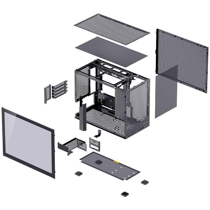 Корпус без блока питания Case JONSBO D32 PRO, Mini-Tower, TG, no fan, 2xUSB-A 3.2 + 1xUSB-C 3.2, mATX, mDTX, mITX Black (D32 PRO BLACK)