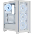 Корпус Case Corsair iCUE 4000D RGB Airflow, Midi-Tower, TG, 3x120mm RGB, 1xUSB-A 3.2, 1xUSB 3.2 Type-C, E-ATX, ATX, mATX, mITX White CC-9011241-WW