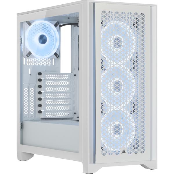 Корпус Case Corsair iCUE 4000D RGB Airflow, Midi-Tower, TG, 3x120mm RGB, 1xUSB-A 3.2, 1xUSB 3.2 Type-C, E-ATX, ATX, mATX, mITX White CC-9011241-WW