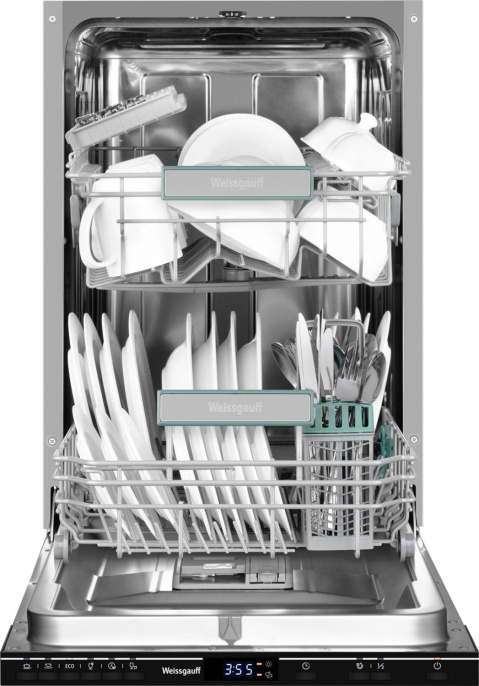 Встраиваемая посудомоечная машина WEISSGAUFF BDW 4526 D, узкая, ширина 44.8см, полновстраиваемая, загрузка 10 комплектов 432978