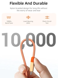 Кабель CABLETIME CAP4H (CT-AMMBM-POR1) 1 м, апельсин, USB 2,0 a для Micro B -зарядного устройства