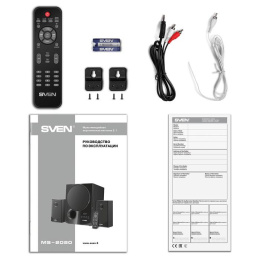 Музыкальный центр SVEN MS-2080, черный 70 Вт, Bluetooth, пульт, дисплей, FM, USB, SD SV-018771