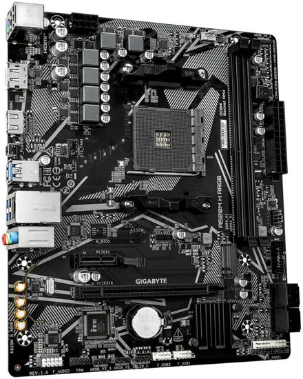 Материнская плата Gigabyte A520M H ARGB (rev. 1.0) mATX, сокет AMD AM4, чипсет AMD A520, память 2xDDR4, слоты: 1xPCIe x16 3.0, 1xM.2