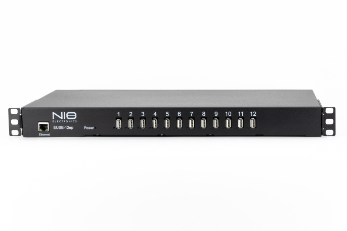 Сетевой концентратор USB NIO-EUSB 12ep USB/IP хаб на 12 портов с 1 блоком питания