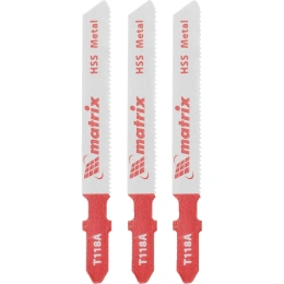 Набор пилок по металлу для электролобзика Professional 50x1.2 мм HSS EU-хвостовик MATRIX 78207 3 шт.