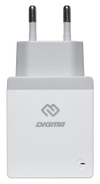 Сетевое зарядное устройство Digma DGWC-2U-3A-WG,  2xUSB-A,  15.5Вт, 3.1A, белый