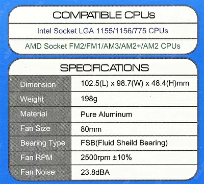 Охладитель ZALMAN CNPS80F (3пин 775/1155/754-AM2/AM3/AM4/FM1 20дБ 2500об/м Al)