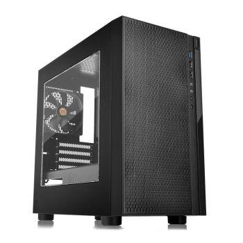 Корпус mATX Thermaltake Versa H18 Window, Micro-Tower, без БП,  черный [ca-1j4-00s1wn-00]