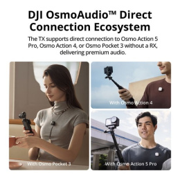Радиосистема DJI Mic Mini (2TX + 1RX + Charging Case) DM3005 электретный (малый конденсатор), петличный/портативный, для интервью и репортажей/для смартфонов, круговая направленность, 20-20000 Гц, разъем USB Type-C/3.5 мм, радиус 400м, до 10.5 ч