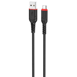 HOCO X59/ USB кабель Micro/ 2m/ 2.4A/ Нейлон/ Black