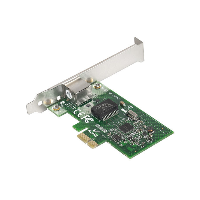 Сетевой адаптер ExeGate EXE-i210AT (PCI-E x1 v2.0, порт 1xRJ45 (медный), 10/100/1000Mbps, Gigabit Server NIC Intel Chipset WGI210AT) EX283723RUS