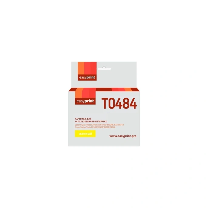 Картридж EasyPrint (C13T04844010/T0484) для Epson Stylus Photo R200, 300, RX500, 600, желтый, с чипом IE-T0484