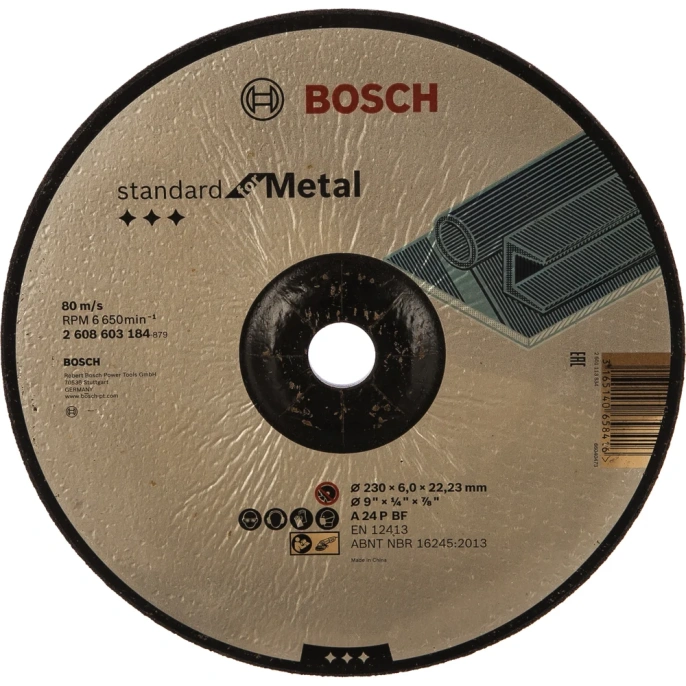 Обдирочный круг по металлу A 24 P BF (230х6х22.2 мм) Bosch 2608603184