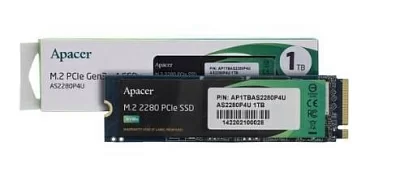 Накопитель Apacer SSD AS2280P4U 1TB M.2 PCIe Gen3x4, R3500/W3000 Mb/s, MTBF 1.8M, 3D NAND, NVMe, Retail (AP1TBAS2280P4U-1)