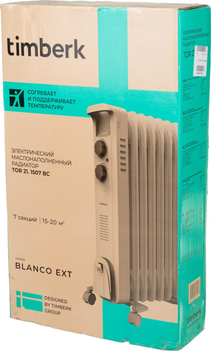 Радиатор масляный Timberk TOR 21.1507 BC 1500Вт белый