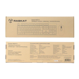 Комплект клавиатура и мышь ACD проводной Raskat KB2510 |ACD-KB2510-RBB| Клавиатура KB251 черная, 104 клавиши, защита от |ACD-KB2510-RBB| влаги, USB кабель 1.3 м, Мышь KM803 черная, оптическая, 1200dpi, 3 кнопки, USB кабель 1.3м, brown box {20} 783333