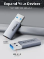 Адаптер CABLETIME CP80G (CT-AMCF10-AG) 10 Гбит/с USB3.2 A Male to USB -C Female OTG алюминий