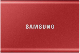 2ТБ Внешний диск SSD Samsung T7 MU-PC2T0R/WW, USB-C, запись - 1000МБ/с, чтение - 1050МБ/с, красный
