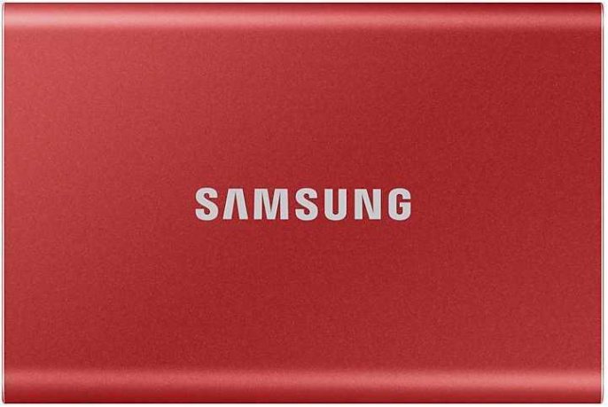 2ТБ Внешний диск SSD Samsung T7 MU-PC2T0R/WW, USB-C, запись - 1000МБ/с, чтение - 1050МБ/с, красный