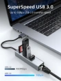 Док-станция CABLETIME CB55G (CT-AMLU3-AG) USB 3.0 3 Port Hub с гигабитным адаптером Ethernet