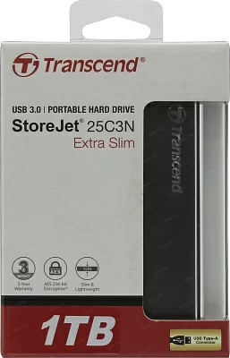 Накопитель TRANSCEND StoreJet 25C3N TS1TSJ25C3N USB3.0 Portable 2.5" HDD 1TbEXT (RTL)