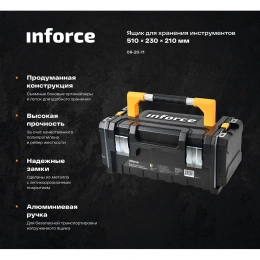 Ящик для инструментов Inforce 20 дюймов c органайзерами 06-20-11