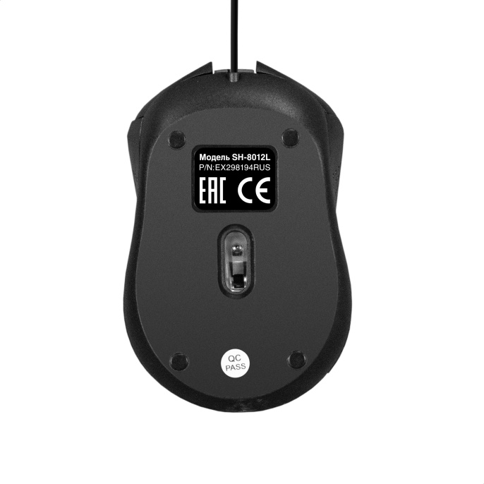 Мышь ExeGate Professional Standard SH-8012L (USB, оптическая, 1000dpi, 3D, 3 кнопки и колесо прокрутки, длина кабеля 2м, черная, Color Box) EX298194RUS