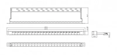 Патч-панель наборная Hyperline PPBLHD-19-24S-SH-RM 19" 0.5U 24x