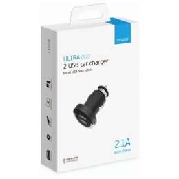 Автомобильное зар./устр. Deppa 10W 2.1A+1A 2xUSB универсальное черный 11204