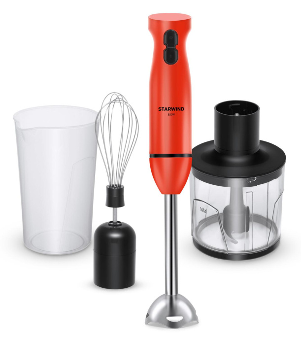Блендер StarWind SBP2201,  погружной,  красный/черный