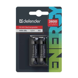 Аккумуляторная батарея DEFENDER HR6-2BL 2600 mAh АА, Ni-MH, блистер, 2 шт.,56512