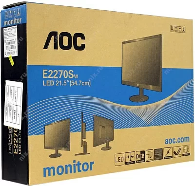 21.5" ЖК монитор AOC E2270SWHN Black (LCD 1920x1080 D-Sub HDMI)