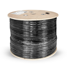 Кабель ExeGate Special UTP4-C5e-CCA-S24-SW-OUT-PE-BK-305 UTP 4 пары кат.5e CCA, 0.48мм (24AWG), внешн., с тросом, 305м, черн., PE EX301081RUS