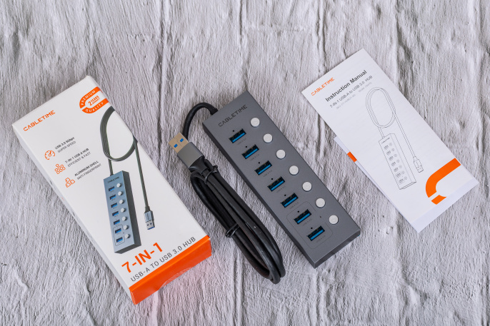 USB-Хаб CABLETIME CB47G (CT-HUBU7-AG) 7-в-1 USB-A на USB 3.0