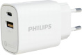 Сетевое зарядное устройство Philips DLP4317, USB + USB type-C, 20Вт, 0.8A, белый [dlp4317cw/70]