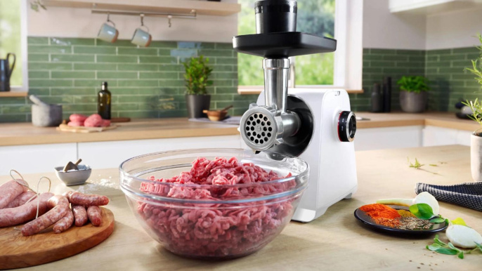 Мясорубка Bosch MFWS609W,  белый/ черный