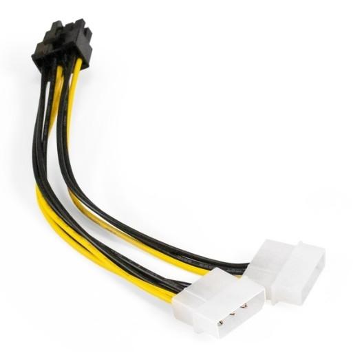 Переходник питания PCI-Express 8pin ExeGate EX-CC-PSU-62 от 2х разъемов Molex IDE блока питания, 0,15м EX294788RUS