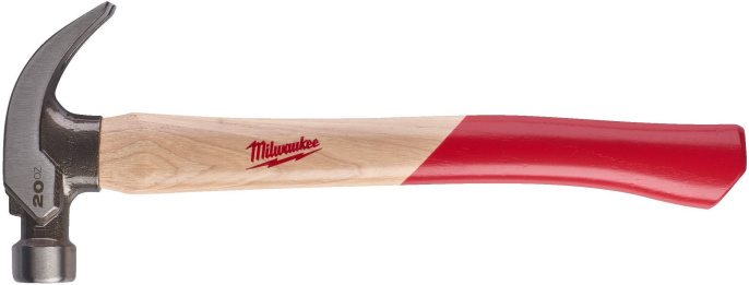 Молоток Milwaukee 4932478660 0.57кг рукоятка из гикори, форма бойка: комбинированный, материал бойка: сталь, магнитный держатель гвоздя