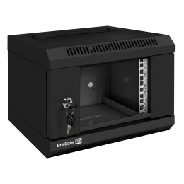 Шкаф телекоммуникационный 10" настенный 4U ExeGate EC-WM-4U.310.G.BLACK (10”, 4U, 330x310x230mm (ШхГхВ), передняя дверь закаленное стекло, пыле- и влагозащита IP23, черный RAL 9004) EX300248RUS