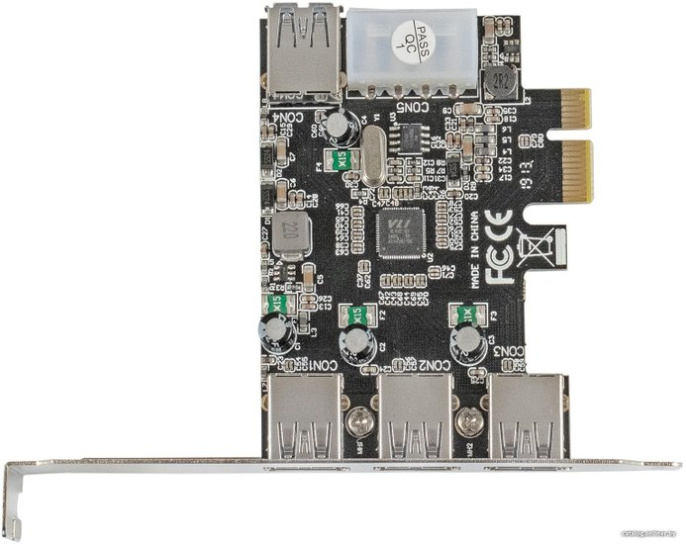 Контроллер ExeGate EXE-367 (PCI-E x1 v2.0, 3*USB3.0 ext. + 1*USB3.0 int., разъем доп.питания, VIA Labs Chipset VL805) EX283720RUS