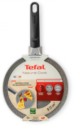 Сковорода блинная Tefal Natural Cook 04211522 круглая 22см ручка несъемная без крышки серый 9100053997