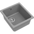 Кухонная мойка RIVELATO RIVELATO Мойка BERKANA 35 1-чаш 415*455, монтаж: универсальный, материал: кварц, цвет серый металлик BK-35 grigio metallizzato