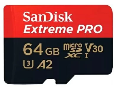 Micro SecureDigital 64GB Extreme Pro microSD UH for 4K Video on Smartphones, Action Cams & Drones 200MB/s Read, 90MB/s Write, Lifetime Warranty