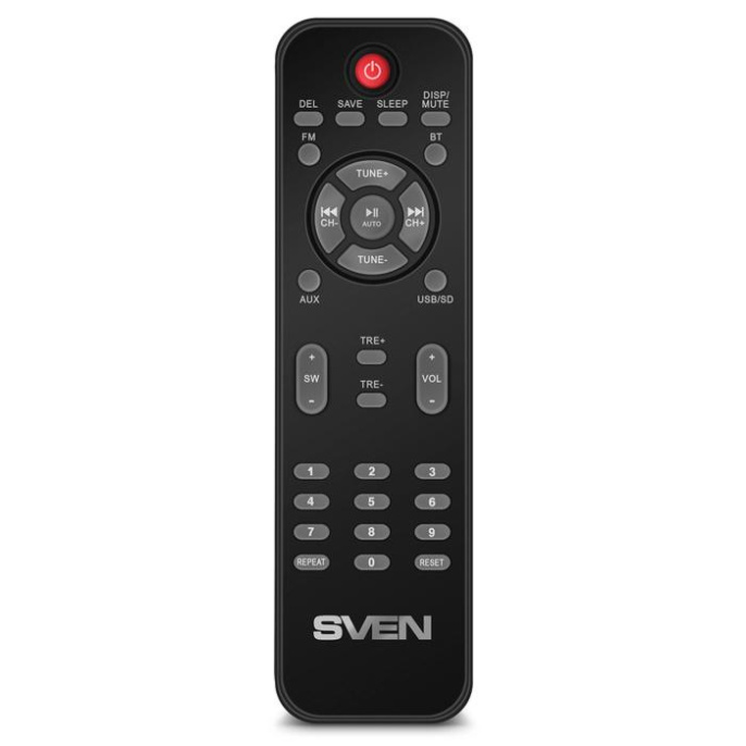 Музыкальный центр SVEN MS-2080, черный 70 Вт, Bluetooth, пульт, дисплей, FM, USB, SD SV-018771