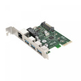 Контроллер сетевой ExeGate EXE-361 (PCI-E x1 v2.0, LAN UTP 1000Mbps + 3*USB3.0 ext., разъем доп.питания, Chipset VL805 + RTL8153B) EX283714RUS