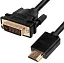 Greenconnect Кабель HDMI-DVI 10.0m черный, OD7.3mm, 28/28 AWG, позолоченные контакты, 19pin AM / 24+1M AM double link, GCR-HD2DVI1-10.0m, тройной экран Greenconnect Кабель HDMI-DVI 10.0m черный, OD7.3mm, 28/28 AWG, позолоченные контакты, 19pin AM / 24+1M