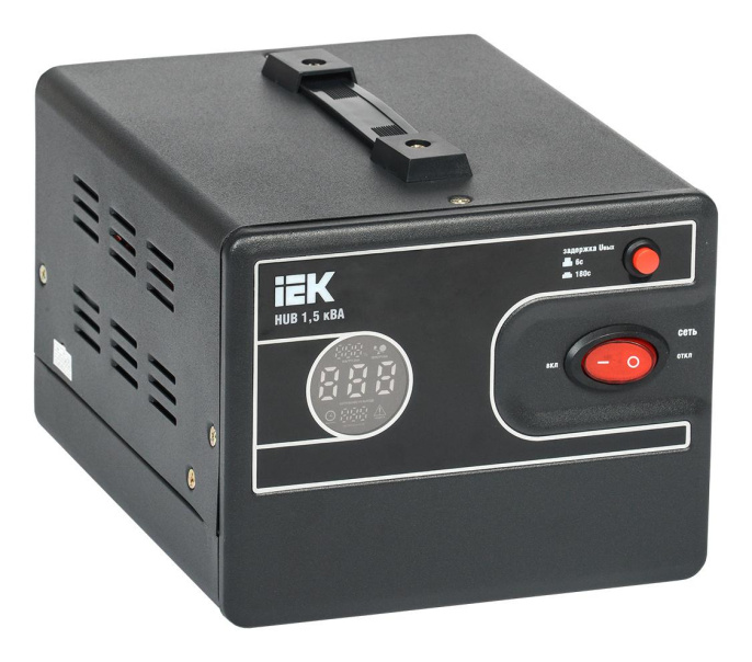 Стабилизатор напряжения IEK Hub,  1.2кВт черный [ivs21-1-d15-13]