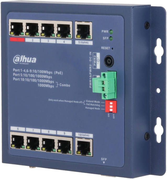 Коммутатор Dahua DH-CHS4110-8ET-90-F, управляемый