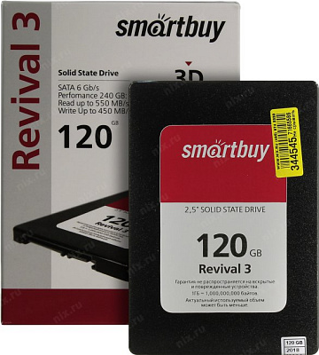 Накопитель SSD 120 Gb SATA 6Gb/s SmartBuy Revival 3 SB120GB-RVVL3-25SAT3 2.5" 3D TLC